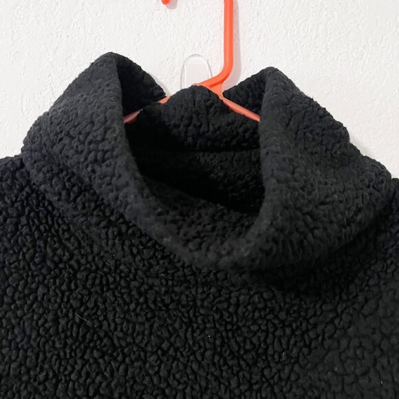 Athleta Black Nirvana Sherpa Funnel Neck Sweatshirt No Tag Likely Large - Picture 4 of 12